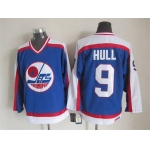 Men's Winnipeg Jets #9 Bobby Hull 1979-80 Blue CCM Vintage Throwback Jersey