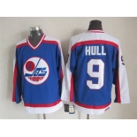 Men's Winnipeg Jets #9 Bobby Hull 1979-80 Blue CCM Vintage Throwback Jersey