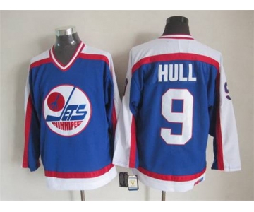 Men's Winnipeg Jets #9 Bobby Hull 1979-80 Blue CCM Vintage Throwback Jersey