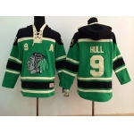 Old Time Hockey Chicago Blackhawks #9 Bobby Hull Green Hoodie