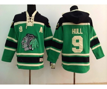 Old Time Hockey Chicago Blackhawks #9 Bobby Hull Green Hoodie