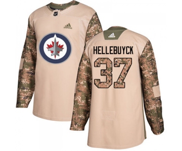 Adidas Winnipeg Jets #37 Connor Hellebuyck Camo Authentic 2017 Veterans Day Stitched Youth NHL Jersey