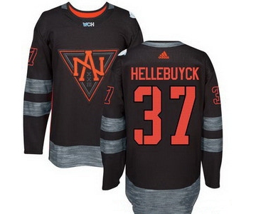 Men's North America Hockey #37 Connor Hellebuyck Black 2016 World Cup of Hockey Stitched adidas WCH Game Jersey