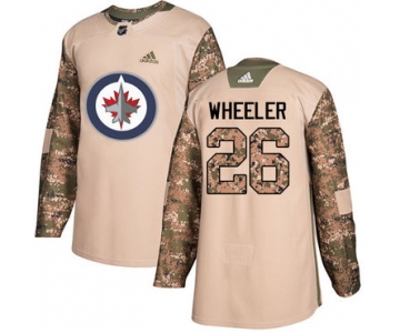 Adidas Jets #26 Blake Wheeler Camo Authentic 2017 Veterans Day Stitched NHL Jersey