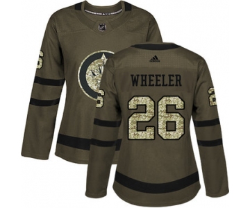 Adidas Winnipeg Jets #26 Blake Wheeler Green Salute to Service Women's Stitched NHL Jersey