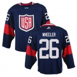 Men's Team USA #26 Blake Wheeler Navy Blue 2016 World Cup of Hockey Game Jersey