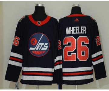 Men's Winnipeg Jets #26 Blake Wheeler Navy Blue 2019 Heritage Classic Adidas Stitched NHL Jersey