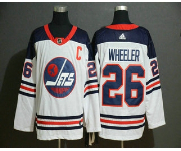 Men's Winnipeg Jets #26 Blake Wheeler White Breakaway Heritage Adidas Stitched NHL Jersey