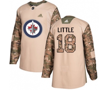 Adidas Jets #18 Bryan Little Camo Authentic 2017 Veterans Day Stitched NHL Jersey