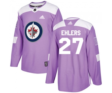 Adidas Jets #27 Nikolaj Ehlers Purple Authentic Fights Cancer Stitched NHL Jersey