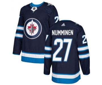 Adidas Jets #27 Teppo Numminen Navy Blue Home Authentic Stitched NHL Jersey