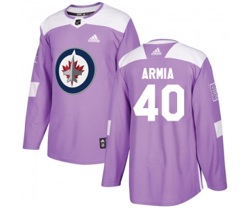 Adidas Jets #40 Joel Armia Purple Authentic Fights Cancer Stitched NHL Jersey