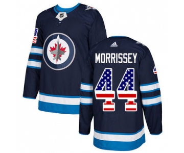 Adidas Jets #44 Josh Morrissey Navy Blue Home Authentic USA Flag Stitched NHL Jersey