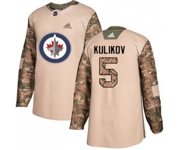 Adidas Jets #5 Dmitry Kulikov Camo Authentic 2017 Veterans Day Stitched NHL Jersey