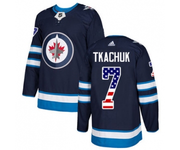 Adidas Jets #7 Keith Tkachuk Navy Blue Home Authentic USA Flag Stitched NHL Jersey