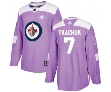 Adidas Jets #7 Keith Tkachuk Purple Authentic Fights Cancer Stitched NHL Jersey