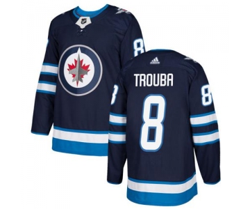 Adidas Jets #8 Jacob Trouba Navy Blue Home Authentic Stitched NHL Jersey