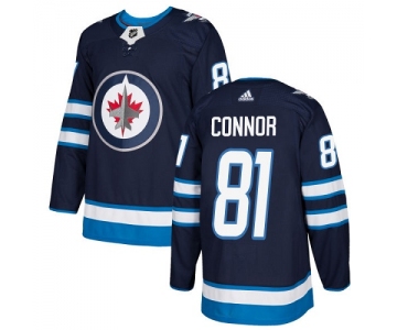 Adidas Jets #81 Kyle Connor Navy Blue Home Authentic Stitched NHL Jersey