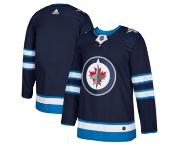 Adidas Jets Blank Navy Blue Home Authentic Stitched NHL Jersey