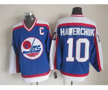 Men's Winnipeg Jets #10 Dale Hawerchuk 1979-80 Blue CCM Vintage Throwback Jersey