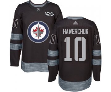 Men's Winnipeg Jets #10 Dale Hawerchuk Black 100th Anniversary Stitched NHL 2017 adidas Hockey Jersey