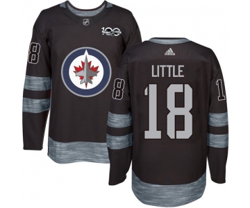 Men's Winnipeg Jets #18 Bryan Little Black 100th Anniversary Stitched NHL 2017 adidas Hockey Jersey