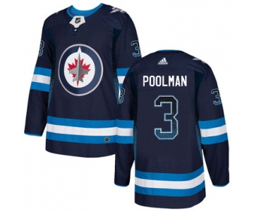 Men's Winnipeg Jets #3 Tucker Poolman Navy Drift Fashion Adidas Jersey