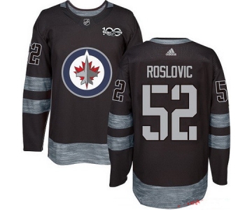 Men's Winnipeg Jets #52 Jack Roslovic Black 100th Anniversary Stitched NHL 2017 adidas Hockey Jersey