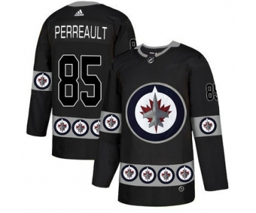 Men's Winnipeg Jets #85 Mathieu Perreault Black Team Logos Fashion Adidas Jersey
