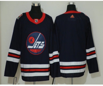 Men's Winnipeg Jets Blank Navy Blue 2019 Heritage Classic Adidas Stitched NHL Jersey