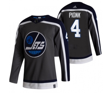 Winnipeg Jets #4 Neal Pionk Black Men's Adidas 2020-21 Reverse Retro Alternate NHL Jersey