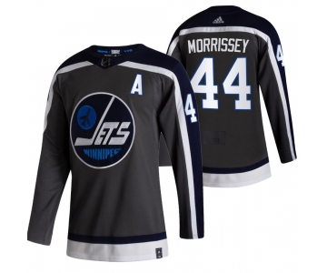 Winnipeg Jets #44 Josh Morrissey Black Men's Adidas 2020-21 Reverse Retro Alternate NHL Jersey