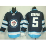 Winnipeg Jets #5 Mark Stuart Navy Blue Jersey