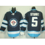 Winnipeg Jets #5 Mark Stuart Navy Blue Jersey