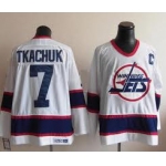 Winnipeg Jets #7 Keith Tkachuk White Throwback CCM Jersey