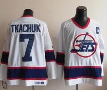 Winnipeg Jets #7 Keith Tkachuk White Throwback CCM Jersey
