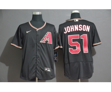 Men's Arizona Diamondbacks #51 Randy Johnson Black Stitched Nike MLB Flex Base Jersey