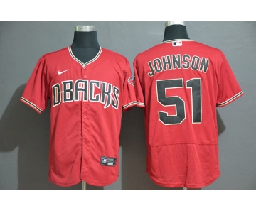 Men's Arizona Diamondbacks #51 Randy Johnson Red Stitched Nike MLB Flex Base Jersey