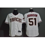Men's Arizona Diamondbacks #51 Randy Johnson White Stitched Nike MLB Flex Base Jersey