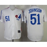 Men's Montreal Expos #51 Randy Johnson 1982 White Mitchell & Ness Jersey