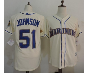Men's Seattle Mariners #51 Randy Johnson Cream Cooperstown Collection Cool Base Jersey