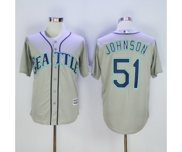Men's Seattle Mariners #51 Randy Johnson Retired Gray 2015 MLB Cool Base Jersey