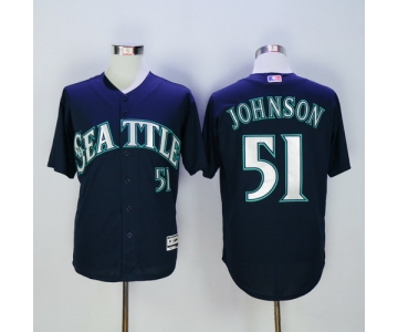 Men's Seattle Mariners #51 Randy Johnson Retired Navy Blue 2015 MLB Cool Base Jersey