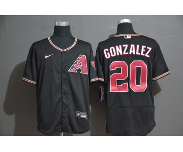 Men's Arizona Diamondback #20 Luis Gonzalez Black Stitched Nike MLB Flex Base Jersey