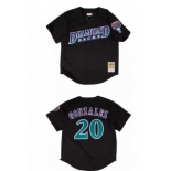 Men's Arizona Diamondbacks #20 Luis Gonzalez Black Mesh Batting Practice Throwback Stitched MLB Mitchell & Ness Jersey
