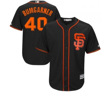Giants #40 Madison Bumgarner Black Alternate Stitched Youth Baseball Jersey