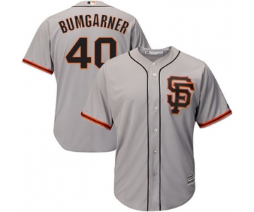 Giants #40 Madison Bumgarner Grey Road 2 Cool Base Stitched Youth Baseball Jersey