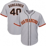 Giants #40 Madison Bumgarner Grey Road Cool Base Stitched Youth Baseball Jersey