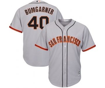 Giants #40 Madison Bumgarner Grey Road Cool Base Stitched Youth Baseball Jersey