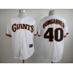 Men's San Francisco Giants #40 Madison Bumgarner 1989 Turn Back The Clock White Throwback Jersey